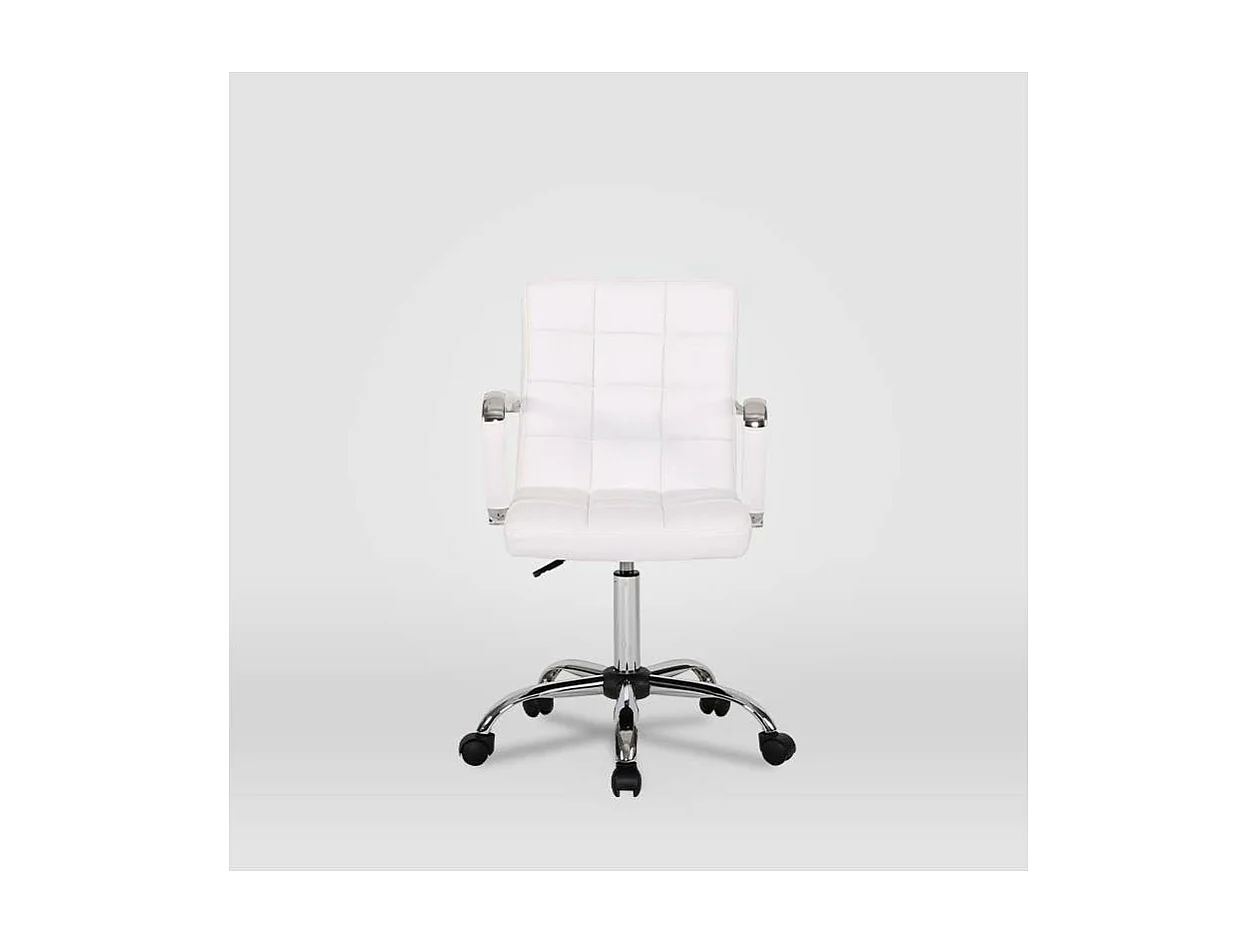 Silla de oficina Isabella en blanco. Alto: 89-104, Ancho: 51, Fondo: 49.