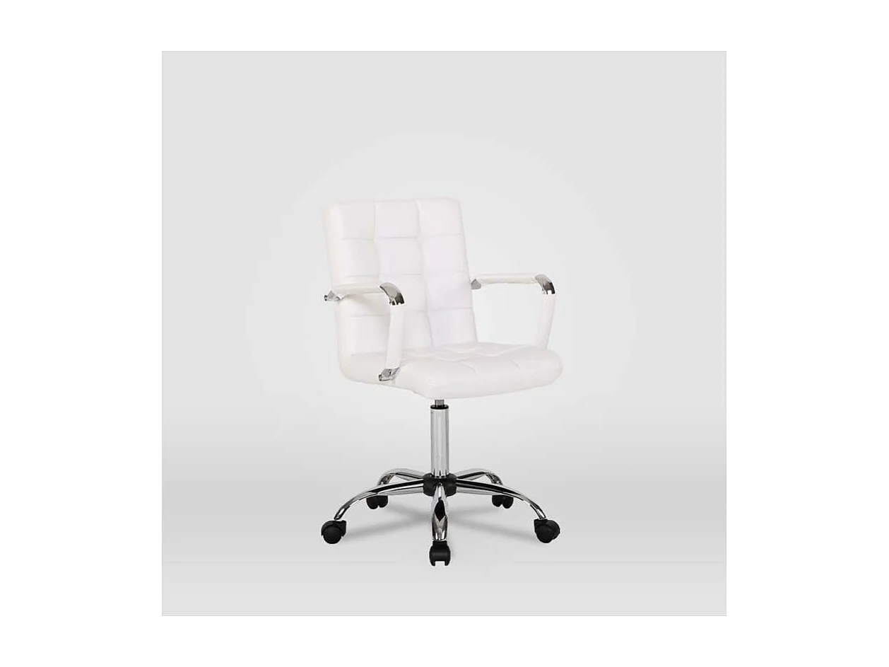 Silla de oficina Isabella en blanco. Alto: 89-104, Ancho: 51, Fondo: 49.