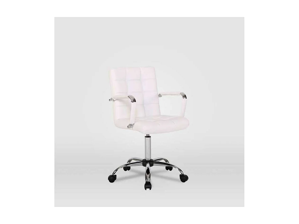 Silla de oficina Isabella en blanco. Alto: 89-104, Ancho: 51, Fondo: 49.