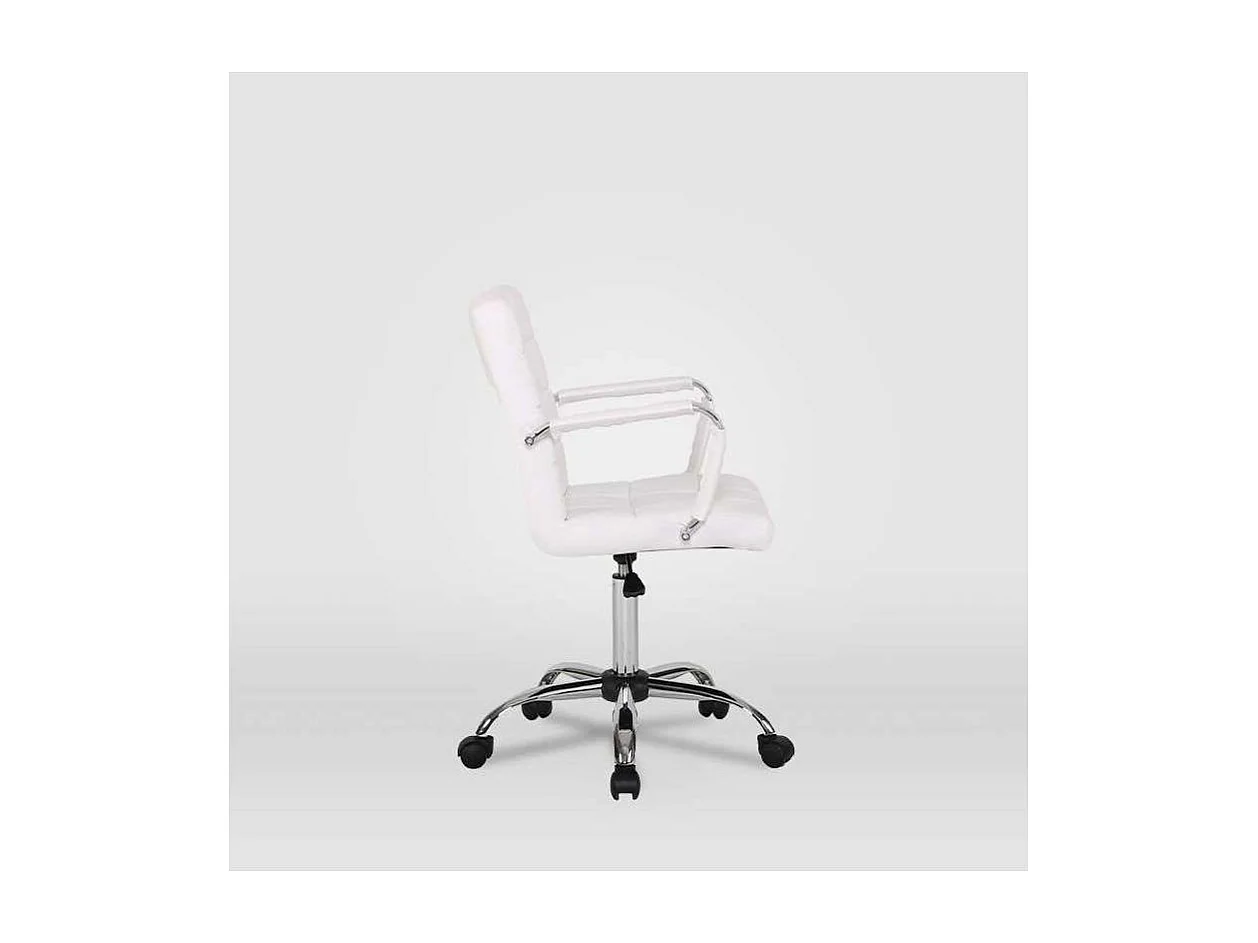 Silla de oficina Isabella en blanco. Alto: 89-104, Ancho: 51, Fondo: 49.