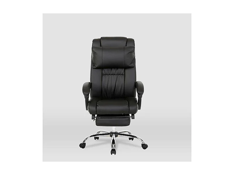 Silla de oficina Samanta en piel sintética negra. Alto: 118/125.5cm Ancho: 63.5cm Fondo: