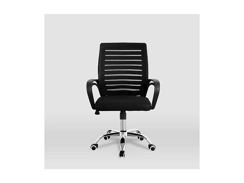 Silla despacho giratoria Emma tapizada en tejido transpirable negro, 92/102cm(alto) 61cm(a