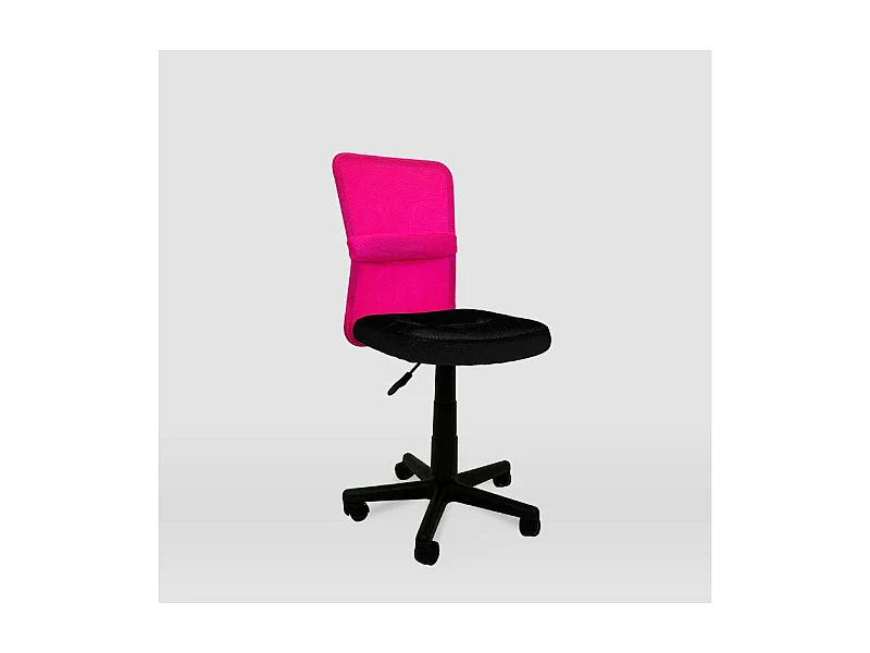 Silla de oficina Alba acabado negro/rosa. Alto: 83.5-95.5cm Ancho: 55cm Fondo: 55cm.