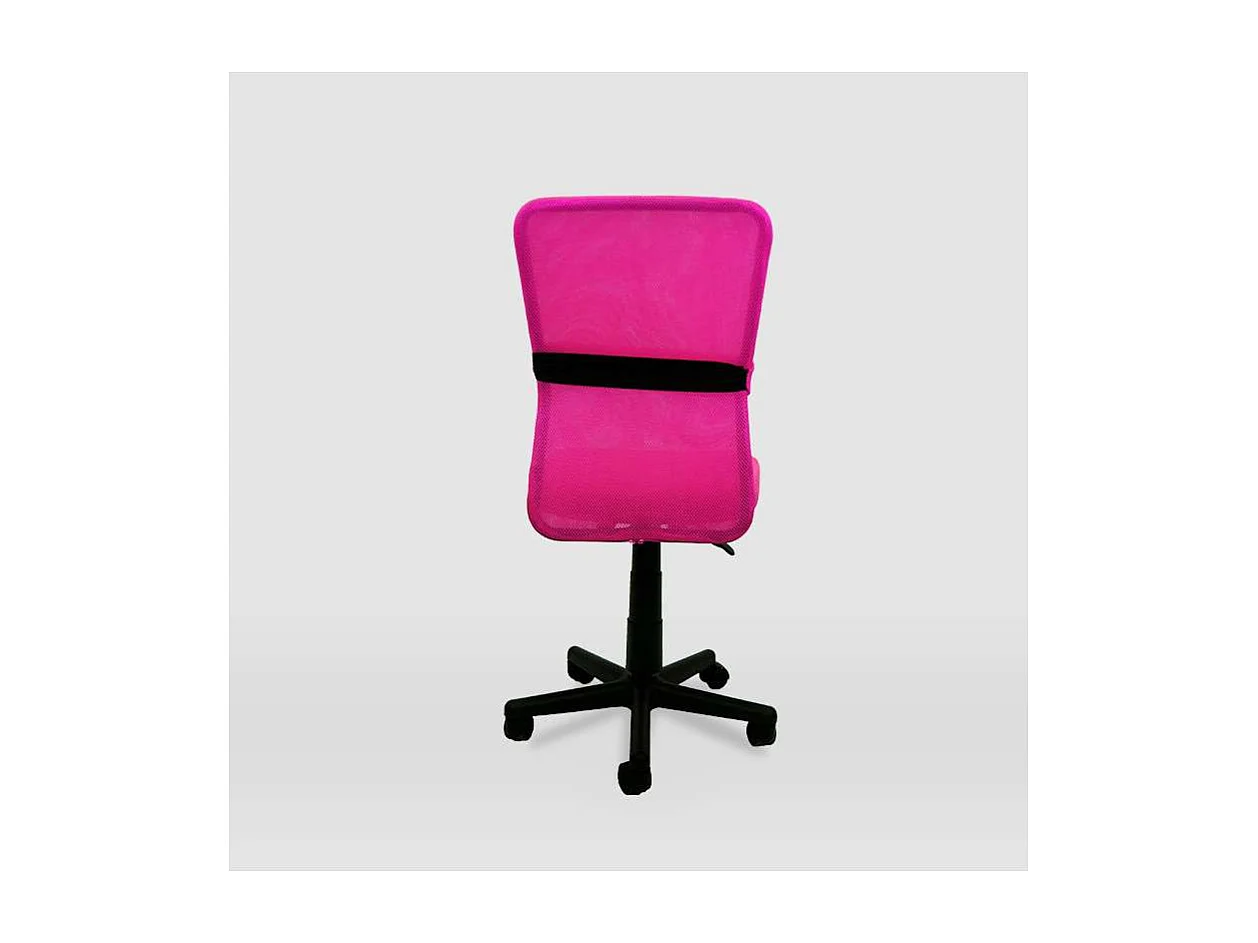 Silla de oficina Alba acabado negro/rosa. Alto: 83.5-95.5cm Ancho: 55cm Fondo: 55cm.