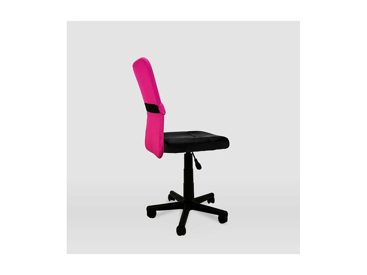 Silla de oficina Alba acabado negro/rosa. Alto: 83.5-95.5cm Ancho: 55cm Fondo: 55cm.