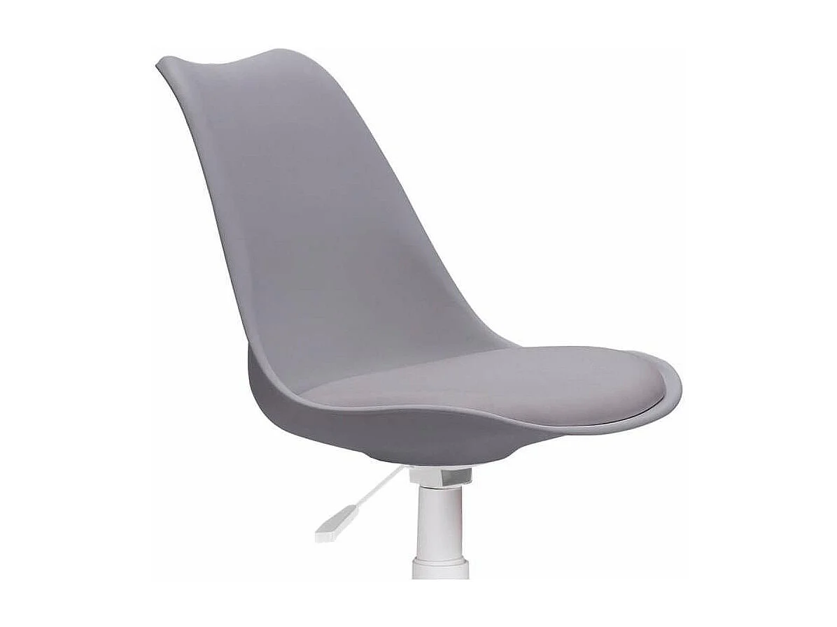 Sillón giratorio Lina tapizado en simil piel gris, 79-89cm(alto) 60cm(ancho) 60cm(fondo).