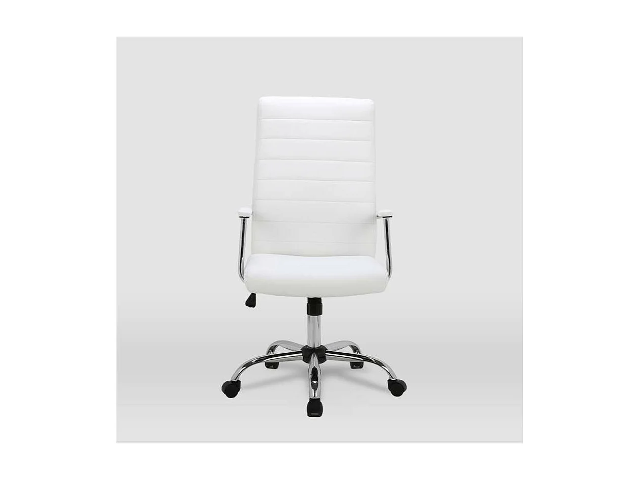 Silla de oficina Lara acabado blanco. Alto: 107/117cm Ancho: 57.5cm Fondo: 60.5cm.