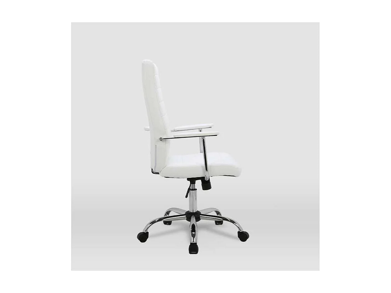 Silla de oficina Lara acabado blanco. Alto: 107/117cm Ancho: 57.5cm Fondo: 60.5cm.