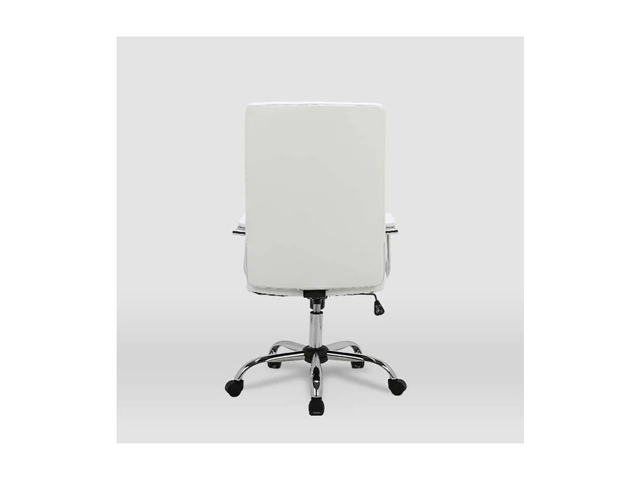 Silla de oficina Lara acabado blanco. Alto: 107/117cm Ancho: 57.5cm Fondo: 60.5cm.