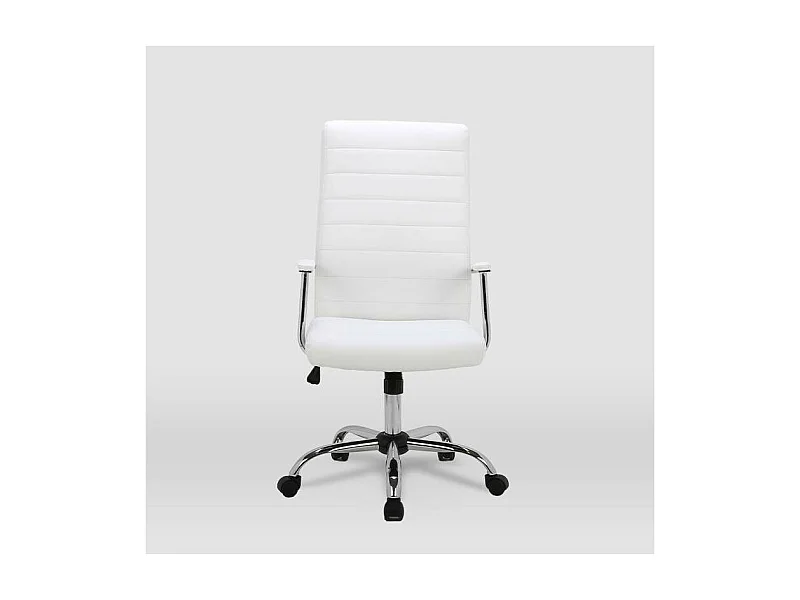 Silla de oficina Lara acabado blanco. Alto: 107/117cm Ancho: 57.5cm Fondo: 60.5cm.
