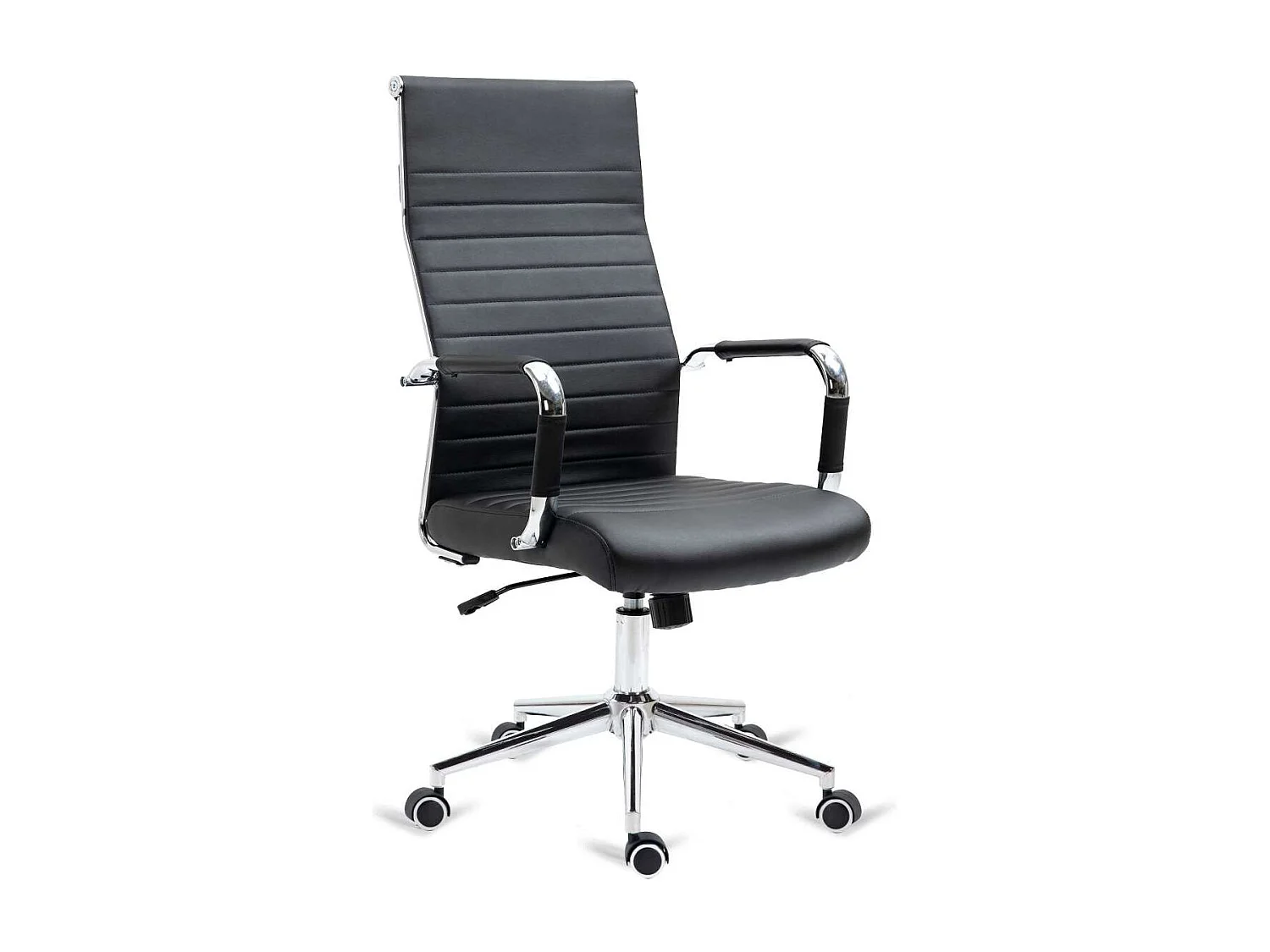 Silla de oficina Louvre altura regulable acabado en polipiel negro. 54m(ancho ) 102/112cm(