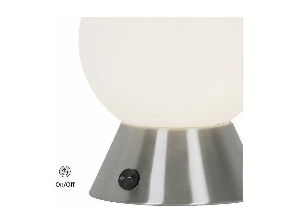 Sobremesa modelo Ben acabado niquel satinado, 19cm(alto) 15cm(ancho) 15cm(fondo.