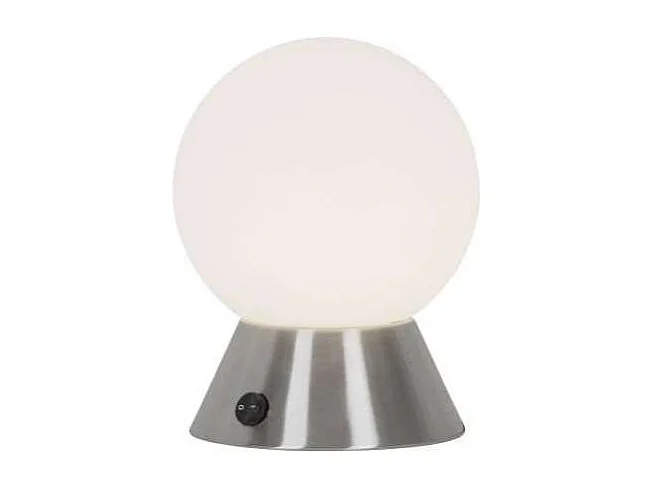 Sobremesa modelo Ben acabado niquel satinado, 19cm(alto) 15cm(ancho) 15cm(fondo.