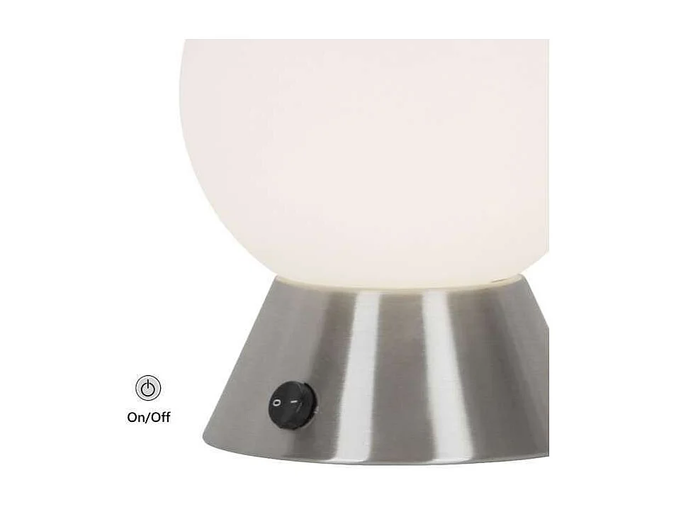 Sobremesa modelo Ben acabado niquel satinado, 19cm(alto) 15cm(ancho) 15cm(fondo.