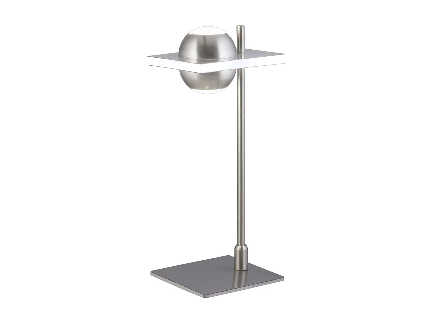 Sobremesa modelo Fanton acabado niquel satinado 37 cm(alto) 12 cm(ancho) 15 cm (fondo).