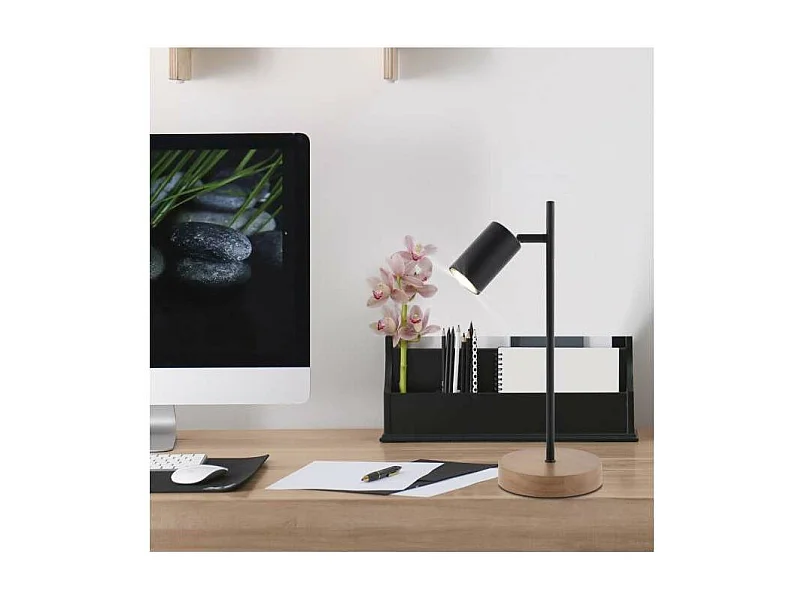 Sobremesa Pireo acabado negro mate, 40cm(alto) 15cm(ancho) 15cm(largo)