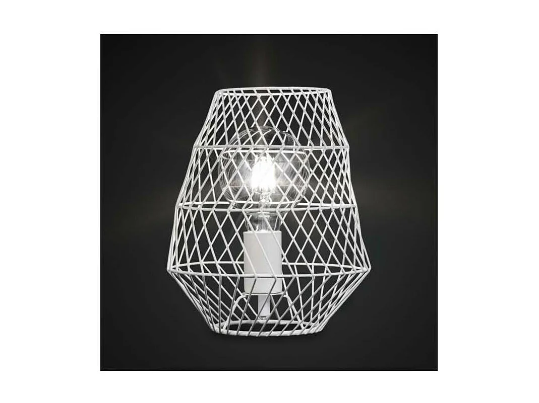 Lámpara de mesa Buganvilla acabado metal marfil, 25 cm(alto)20 cm(ancho)20 cm(largo)