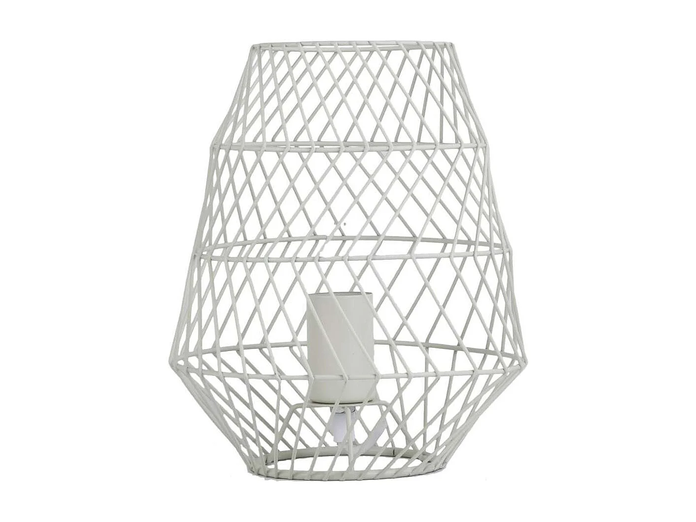 Lámpara de mesa Buganvilla acabado metal marfil, 25 cm(alto)20 cm(ancho)20 cm(largo)