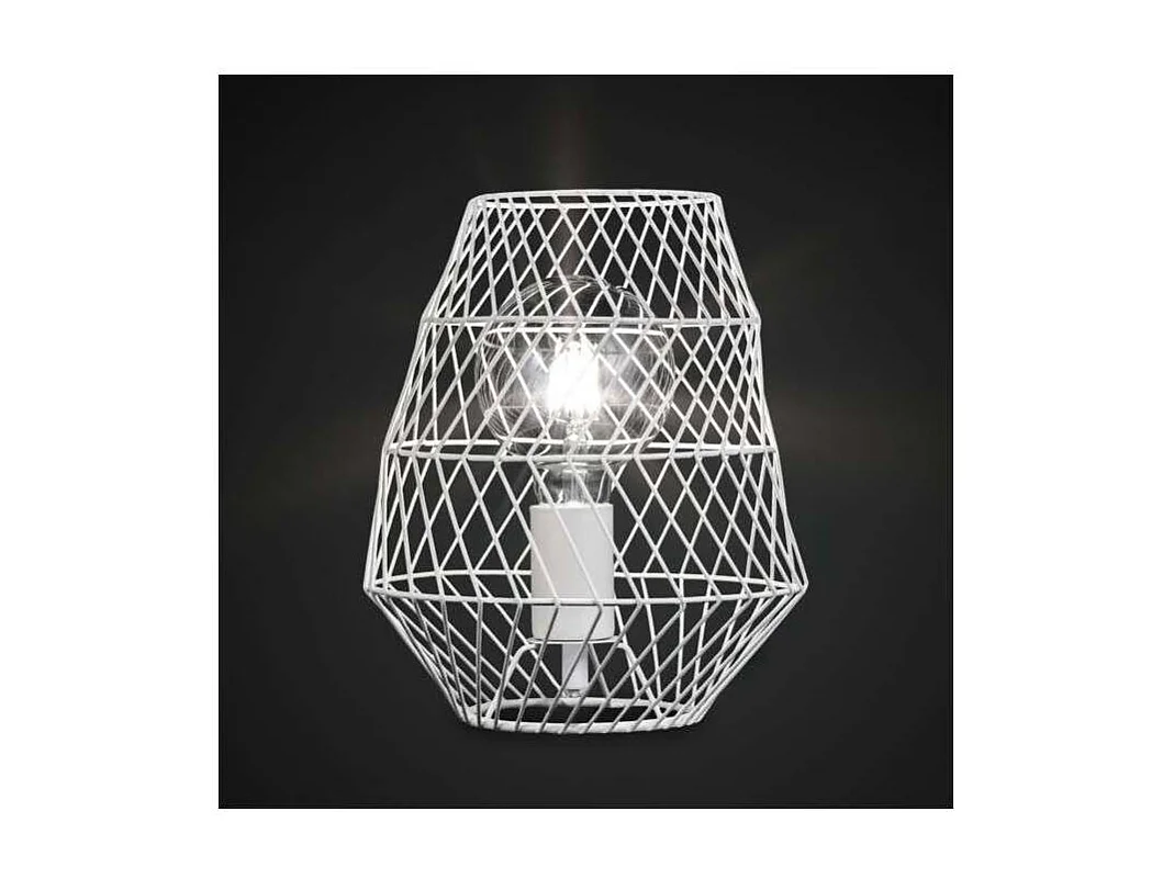 Lámpara de mesa Buganvilla acabado metal marfil, 25 cm(alto)20 cm(ancho)20 cm(largo)