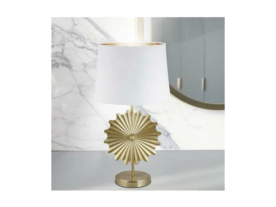 Lámpara de sobremesa rinconera modelo Oris acabado dorado 62cm(alto) 33cm(ancho)