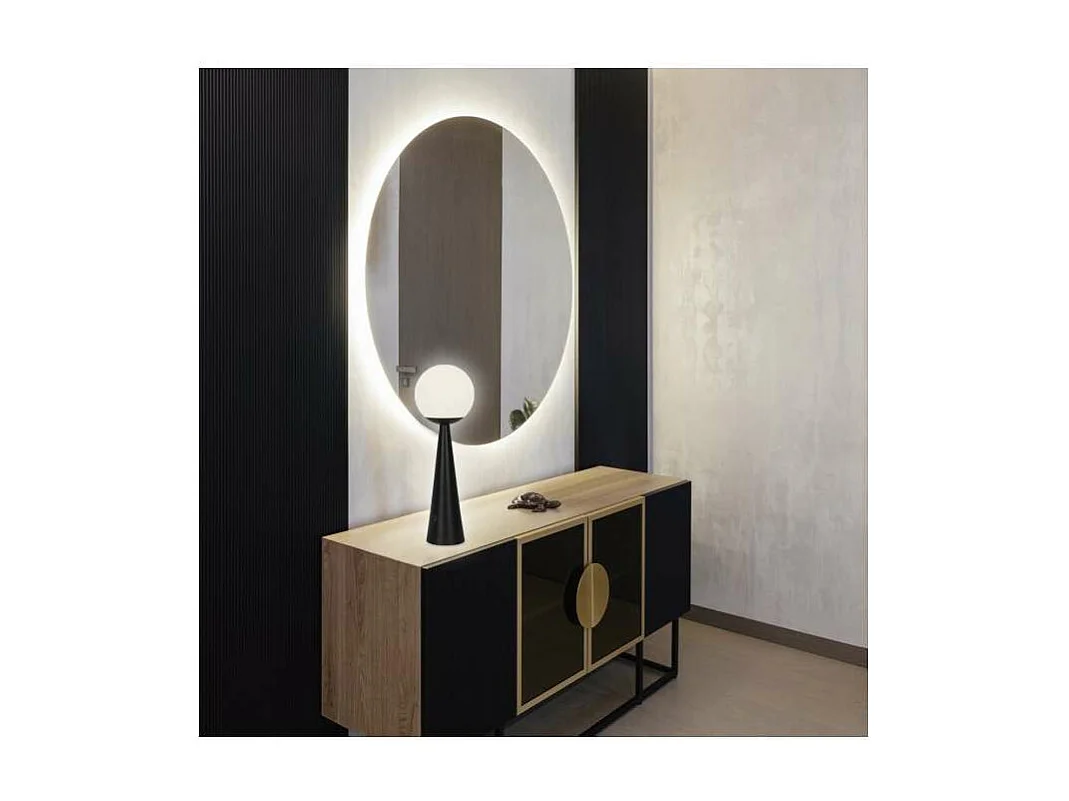 Sobremesa modelo Patrick acabado negro, 46cm(alto) 15cm(ancho) 15cm(fondo.