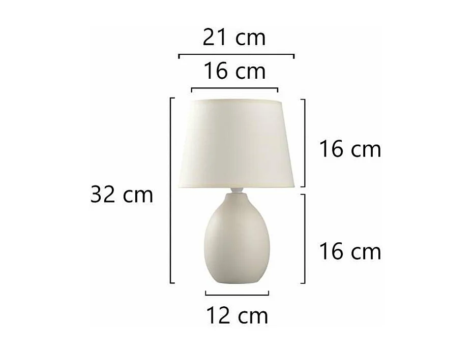 Sobremesa modelo Preston acabado beige, 33cm(alto) 21cm(ancho) 21cm(fondo.