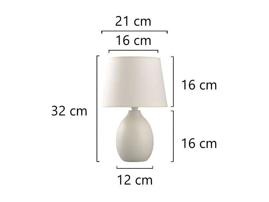 Sobremesa modelo Preston acabado beige, 33cm(alto) 21cm(ancho) 21cm(fondo.