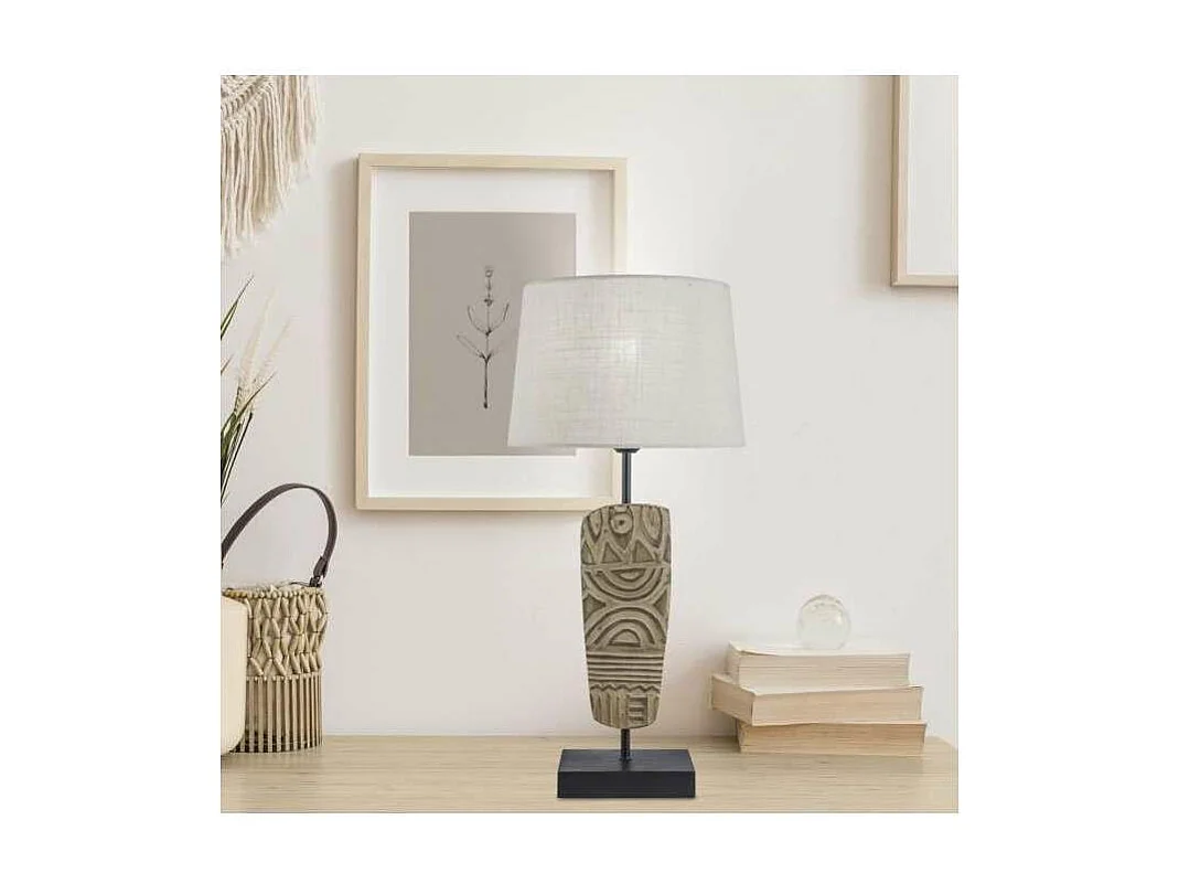 Lámpara rincón Tribale acabado madera, 55cm (alto) 25cm (ancho).