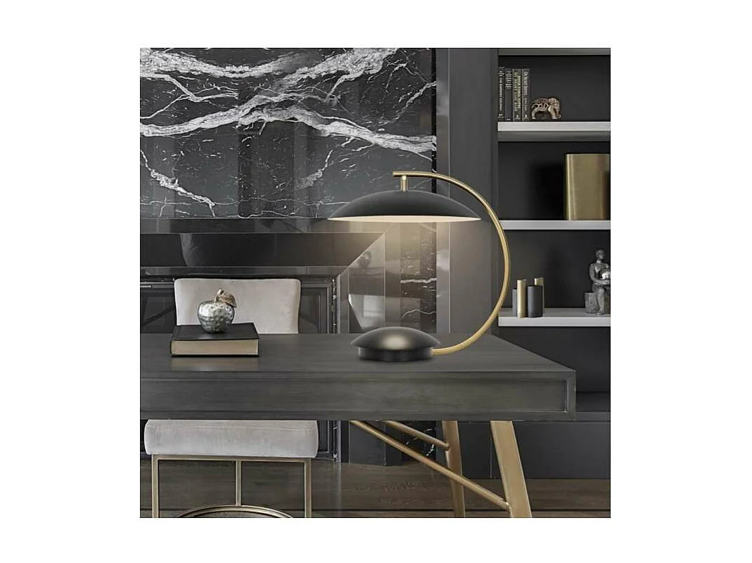 Sobremesa modelo Nanda acabado negro/cuero, 30cm(ancho) 36cm(alto) 30cm(fondo).