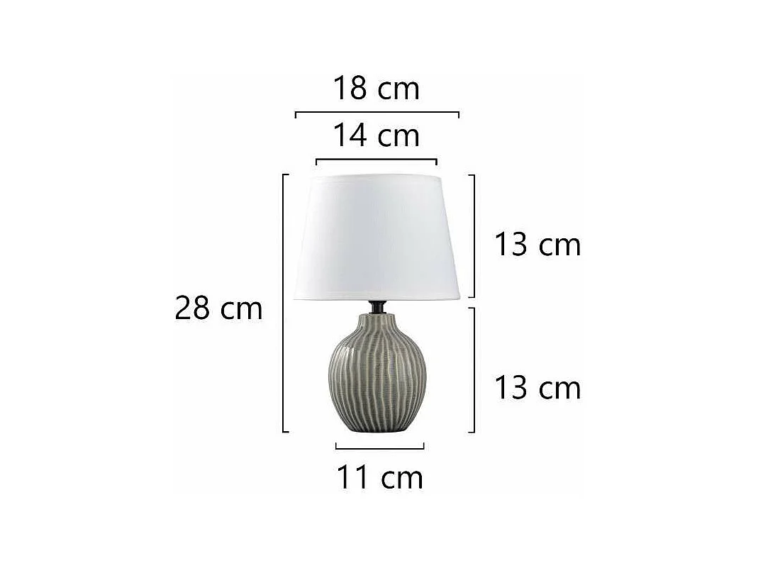 Sobremesa modelo Farlan acabado gris, 28cm(alto) 18cm(ancho) 18cm(fondo.