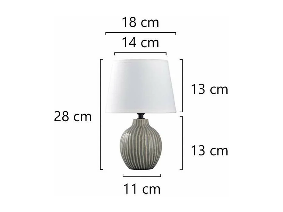 Sobremesa modelo Farlan acabado gris, 28cm(alto) 18cm(ancho) 18cm(fondo.