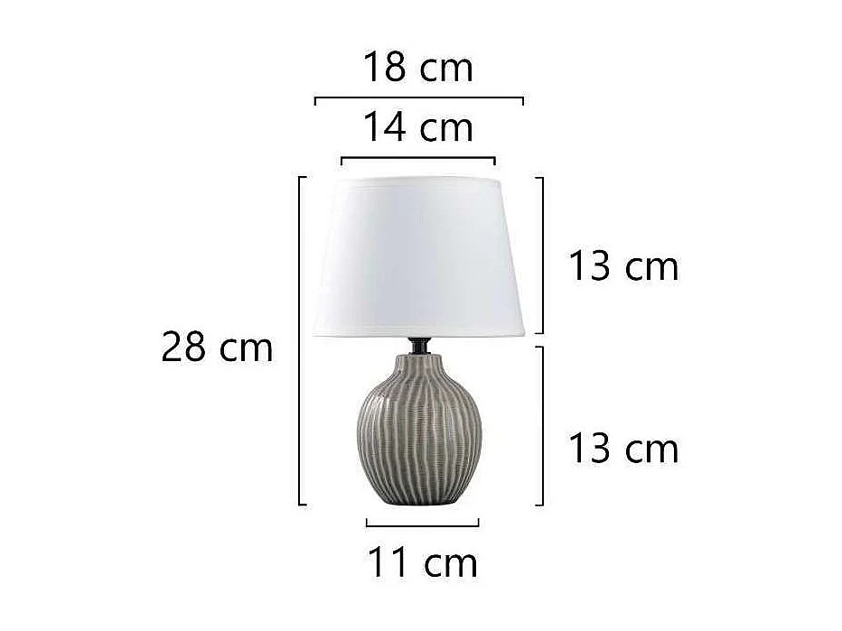 Sobremesa modelo Farlan acabado gris, 28cm(alto) 18cm(ancho) 18cm(fondo.