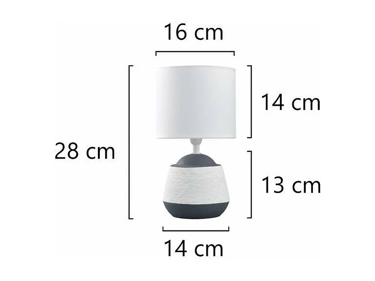 Sobremesa modelo Albany acabado gris/blanco, 30m(alto)  16(ancho)  16(fondo.