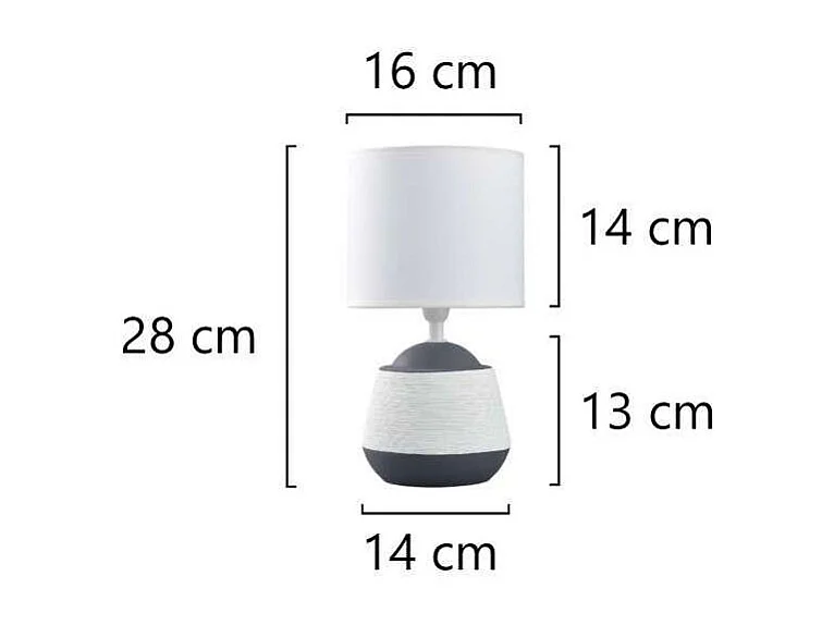 Sobremesa modelo Albany acabado gris/blanco, 30m(alto)  16(ancho)  16(fondo.