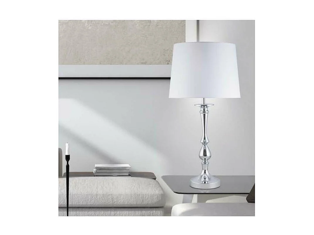 Lámpara de sobremesa rinconera modelo Tudor acabado cromo 70cm(alto) 36cm(ancho).