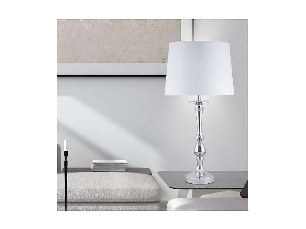 Lámpara de sobremesa rinconera modelo Tudor acabado cromo 70cm(alto) 36cm(ancho).