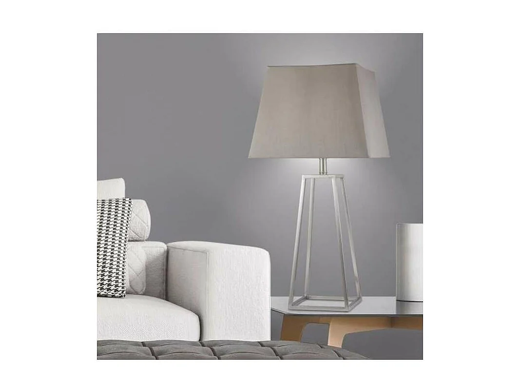 Lámpara de sobremesa rinconera modelo Biccoca acabado niquel satinado 61cm(alto) 30cm(anc