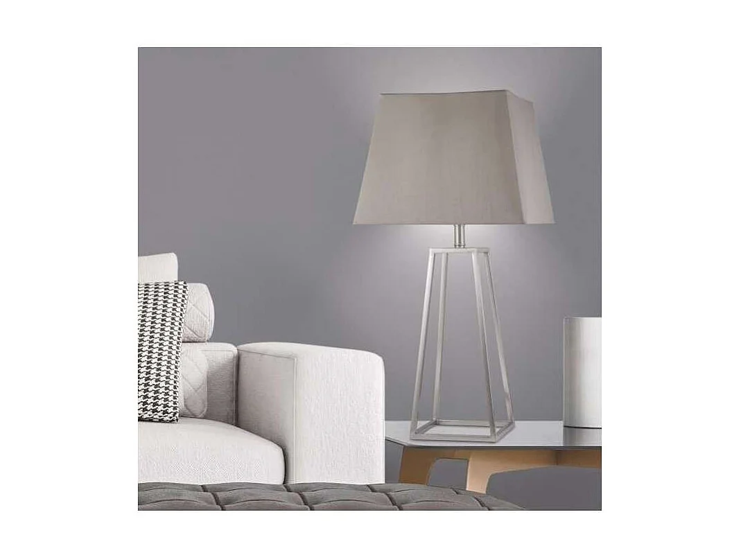 Lámpara de sobremesa rinconera modelo Biccoca acabado niquel satinado 61cm(alto) 30cm(anc