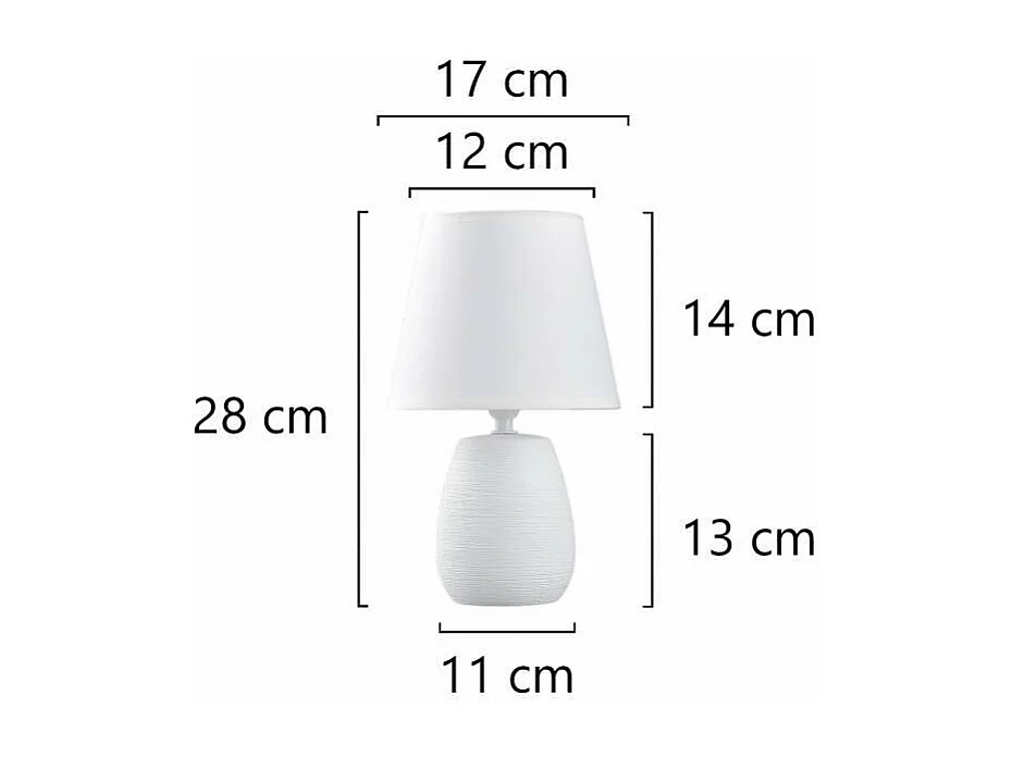 Sobremesa modelo Seneca acabado blanco, 28m(alto)  17(ancho)  17(fondo.