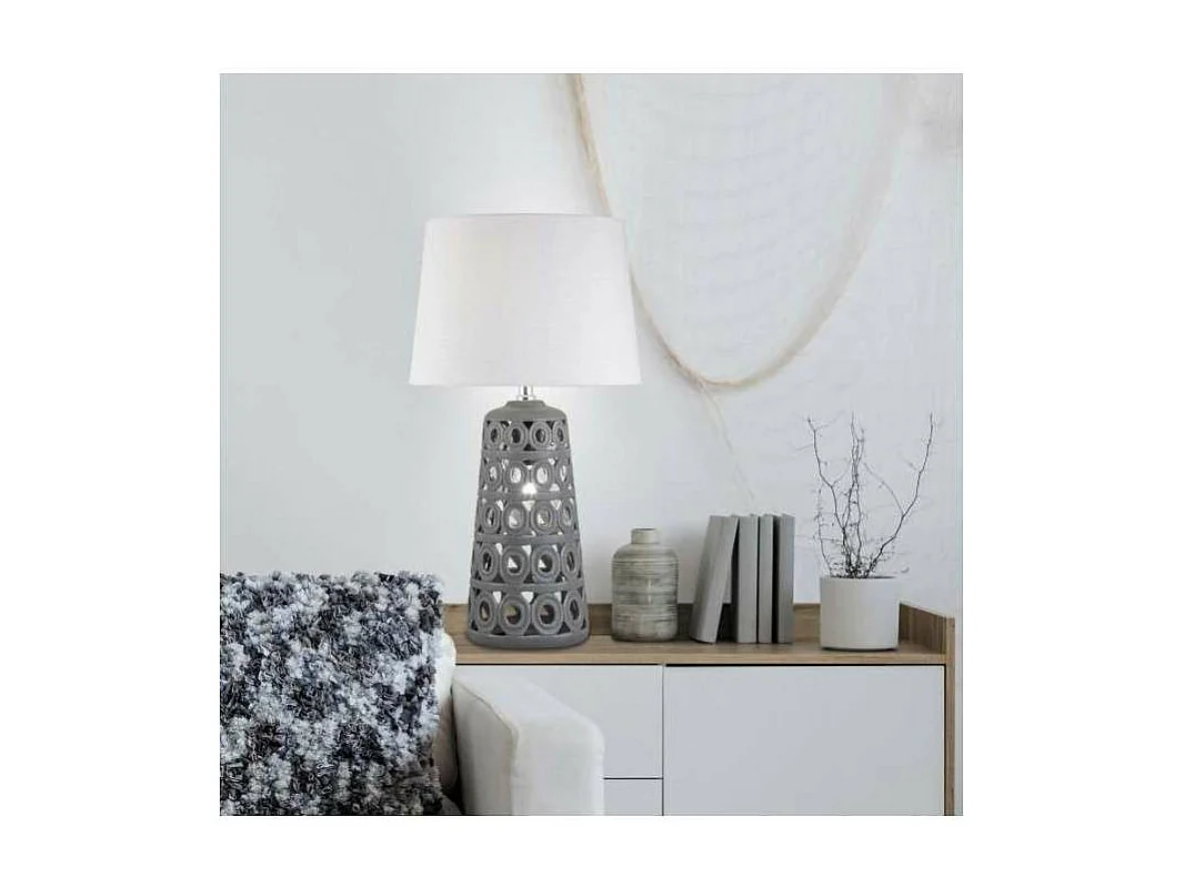 Lámpara de sobremesa rinconera modelo Mónaco acabado gris 56cm(alto) 30cm(ancho).