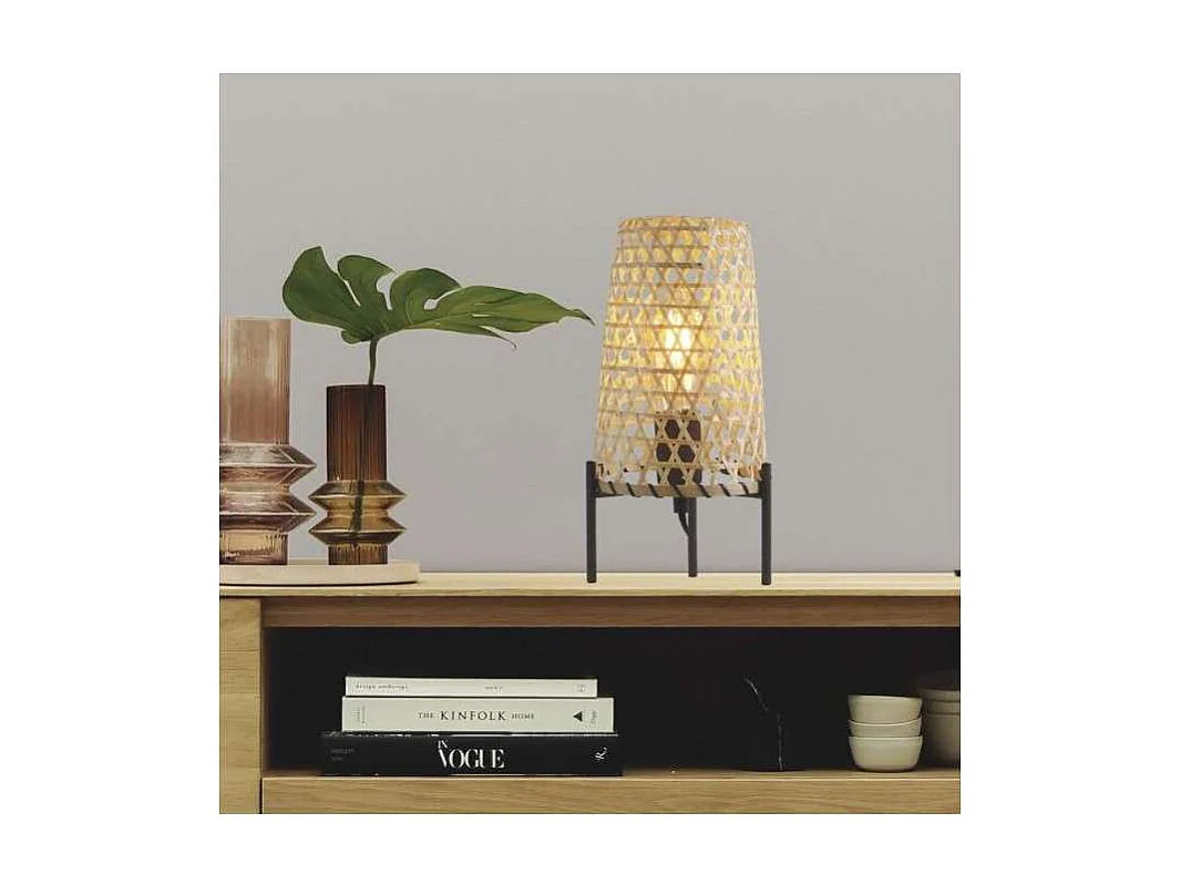 Sobremesa modelo leo acabado bambú 32 cm(alto)16 cm(ancho)16 cm(ancho)