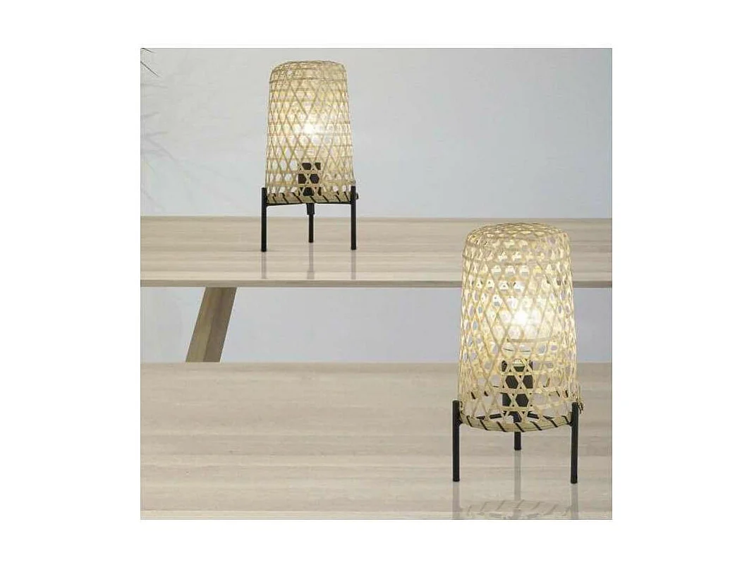 Sobremesa modelo leo acabado bambú 32 cm(alto)16 cm(ancho)16 cm(ancho)