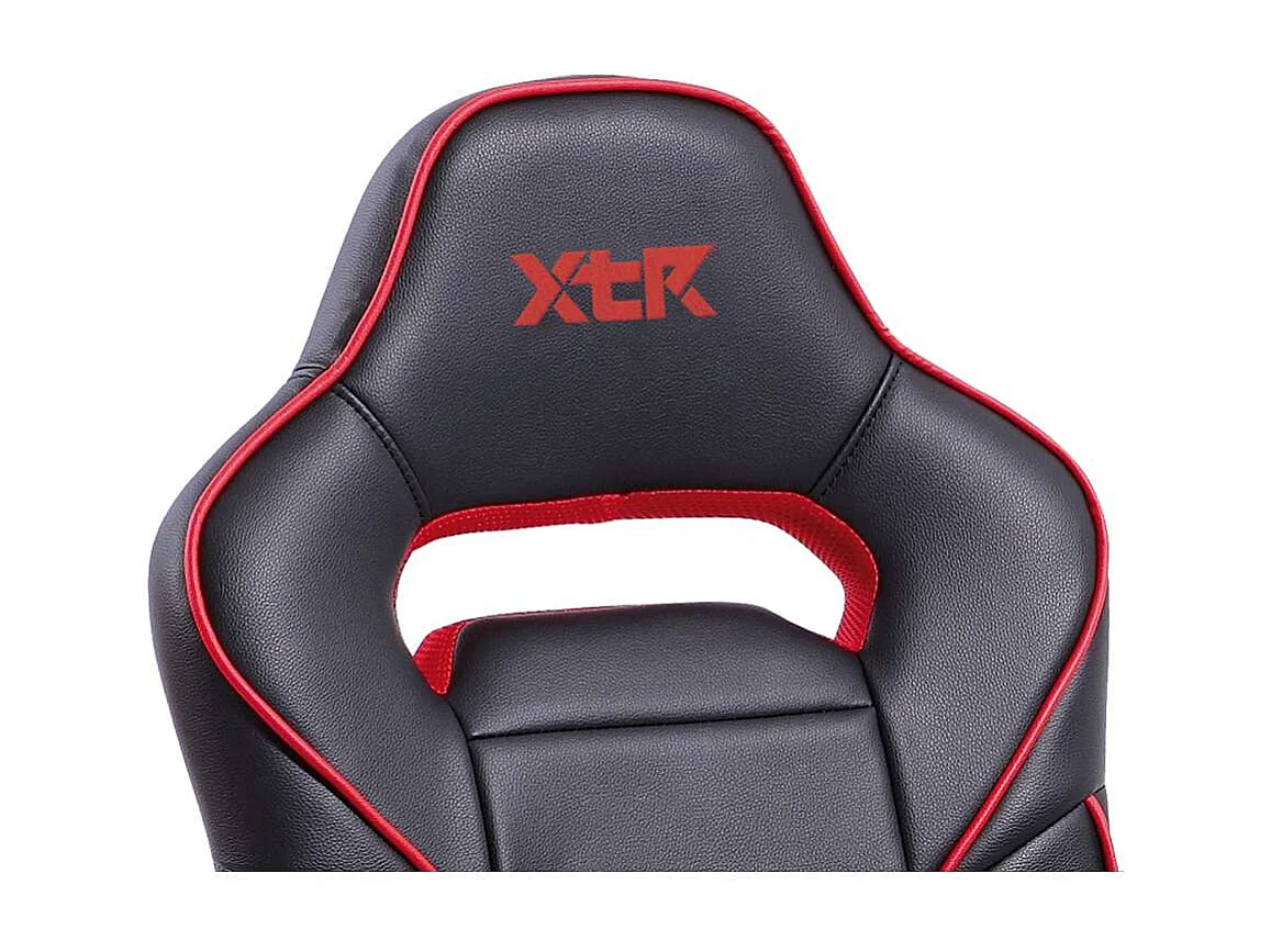 Sillón giratorio Xtr Junior regulable en altura en símil piel negro/rojo, 98-108 cm(alto