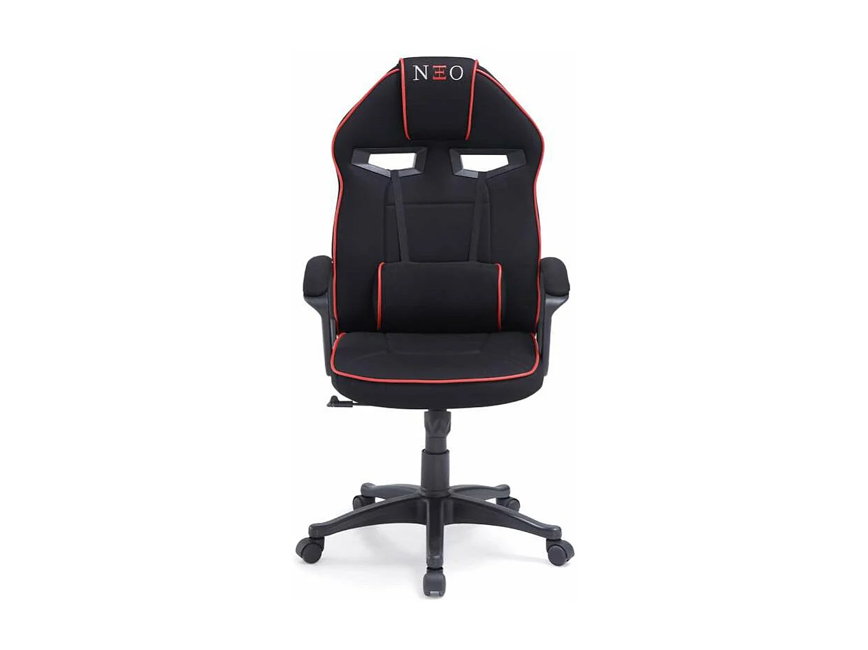 Sillón giratorio elevable gamer Neo Avance tapizado en tejido negro, 115-125cm(alto) 70cm