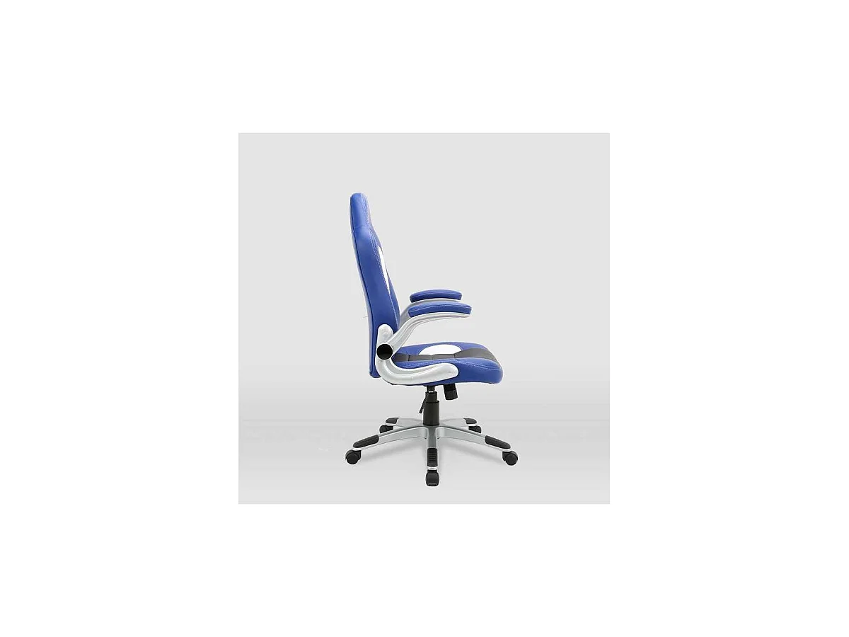 Silla de escritorio Victoria en azul y negro. Alto: 112-120, Ancho: 70, Fondo: 51