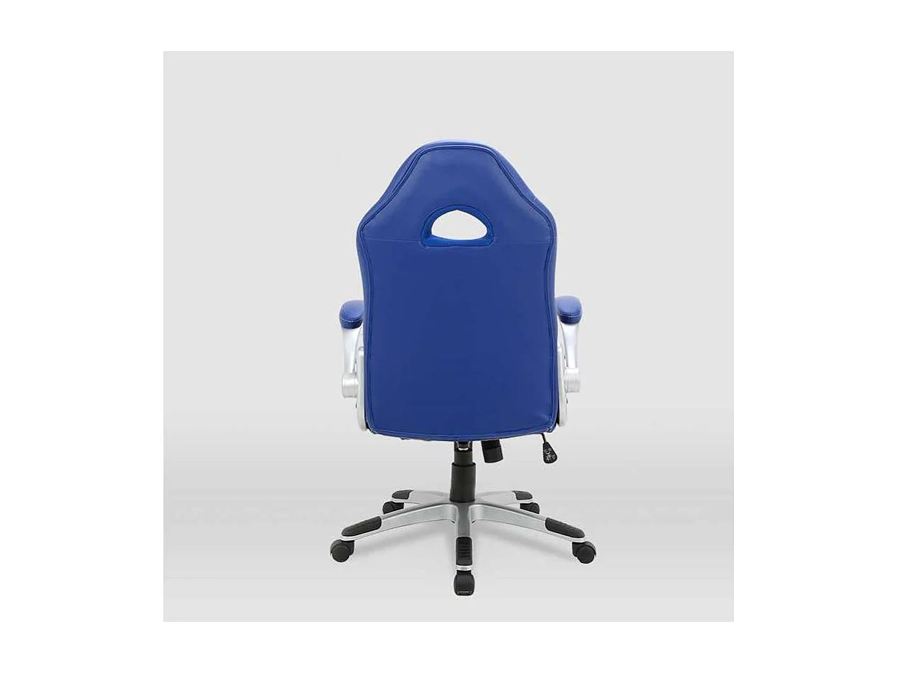 Silla de escritorio Victoria en azul y negro. Alto: 112-120, Ancho: 70, Fondo: 51