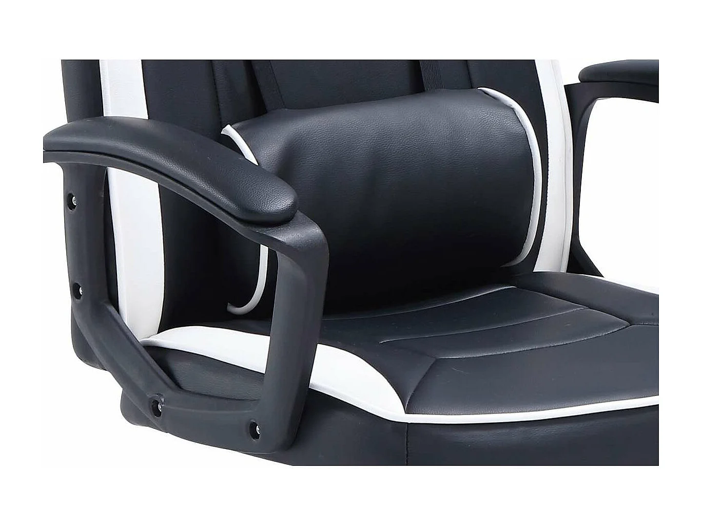 Sillón giratorio elevable gamer Neo Avance tapizado en tejido negro/blanco, 115-125cm(alt