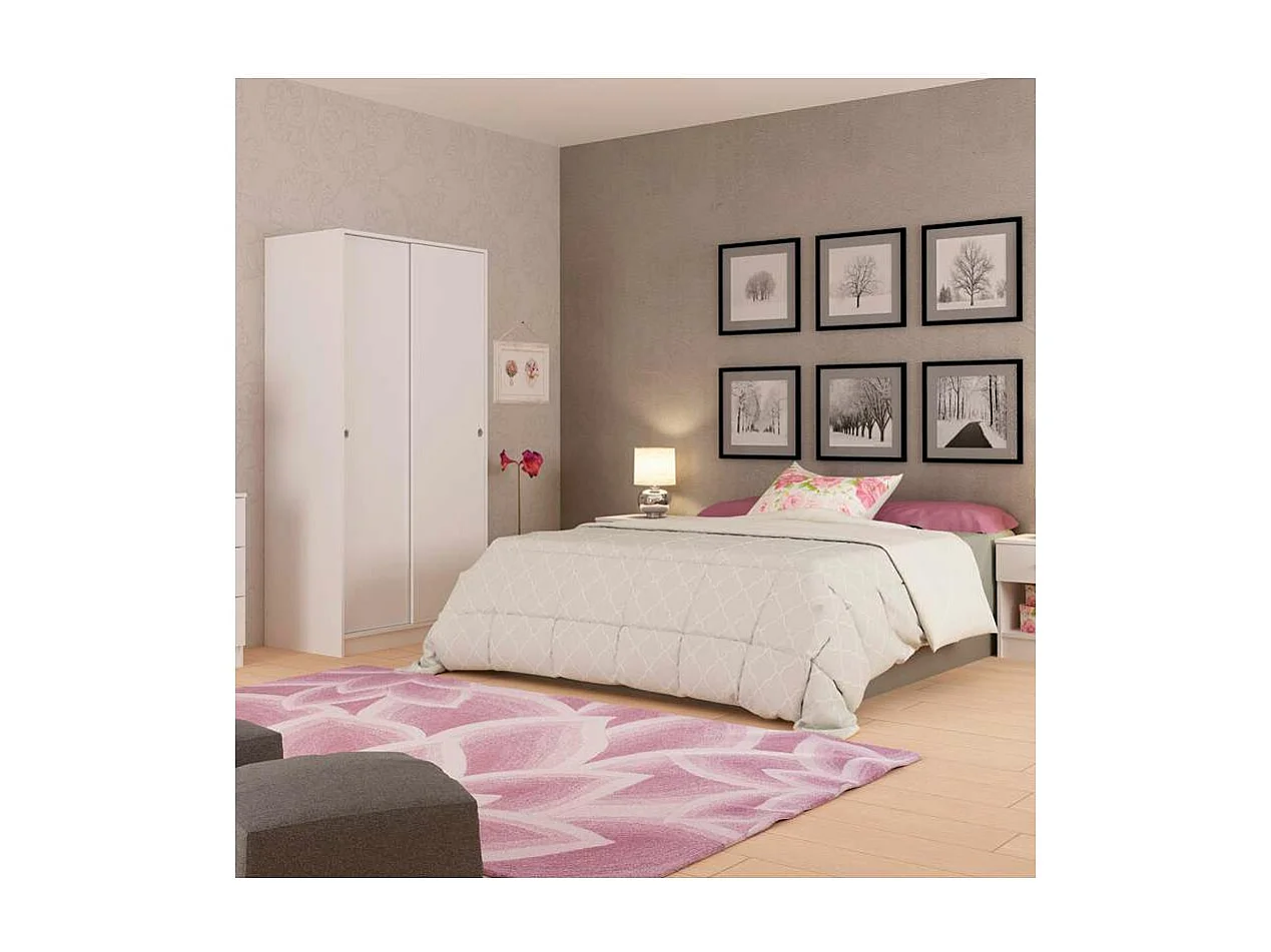 Armario 2 puertas correderas color acabado blanco 180 cm(alto)89,6 cm(ancho)50 cm(fondo)