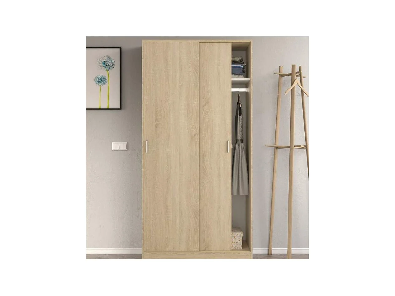 Armario ropero puertas correderas roble canadian. 200cm(alto). 100cm(ancho). 50cm(fondo).