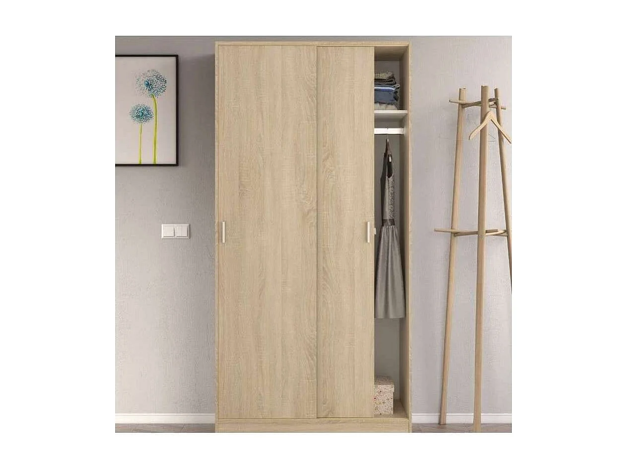 Armario ropero puertas correderas roble canadian. 200cm(alto). 100cm(ancho). 50cm(fondo).